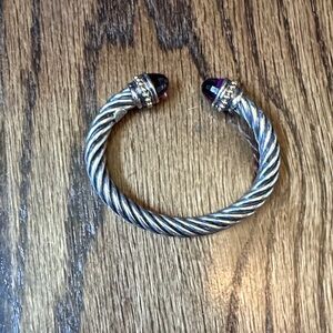 Silver and Black Twisted Bracelet
